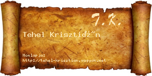 Tehel Krisztián névjegykártya